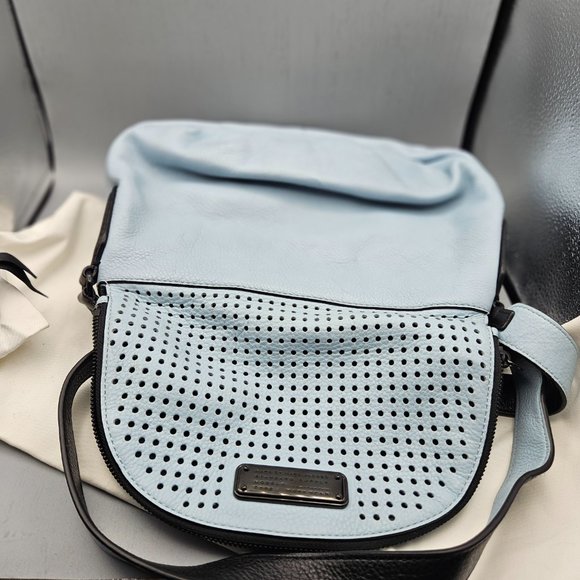 Marc Jacobs Bag Perf Q Natasha Unisex Crossbody Faded  Baby Blue Leather - Picture 3 of 4